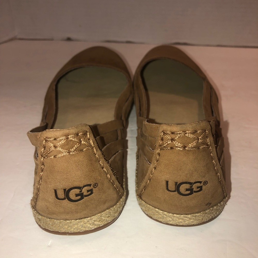 UGG Chestnut Suede Cicily Espadrille Ballet Ballerina Flats Shoes sz 7.5 - Picture 3 of 5
